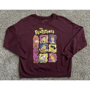 The Flintstones Sweatshirt Womens Medium Graphic Print Cartoon Retro Pullover